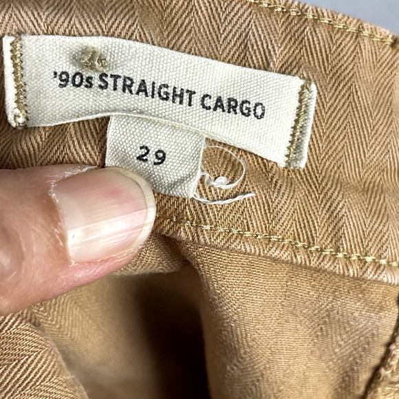 Madewell 90s Straight Cargo Pant Womens 29 Beige Garment Dyed High Waist FLAW - Picture 14 of 16